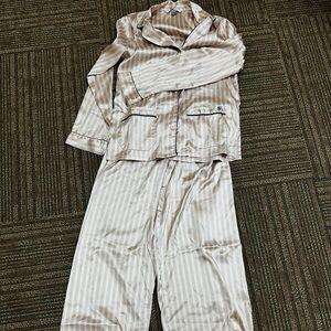 Victoria's Secret Pink and Cream Striped Pajama set